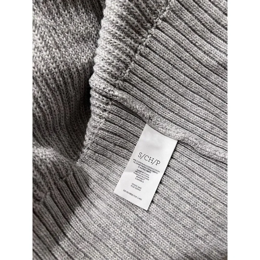 CAbi Sweater 5445 Exhale Gray Ribbed Knit Belted Tie‎ Waist Cardigan Size Small - Picture 4 of 4